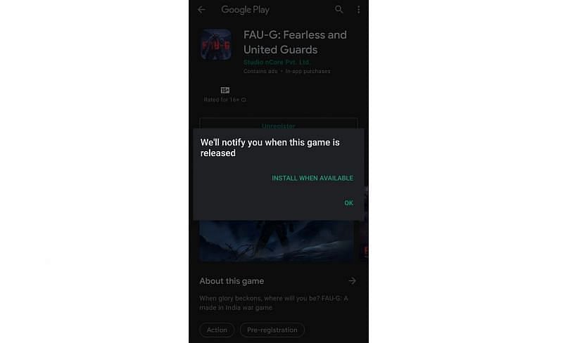 Press on the OK button